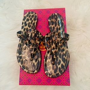 Tory Burch Miller sandals. Natural leopard.